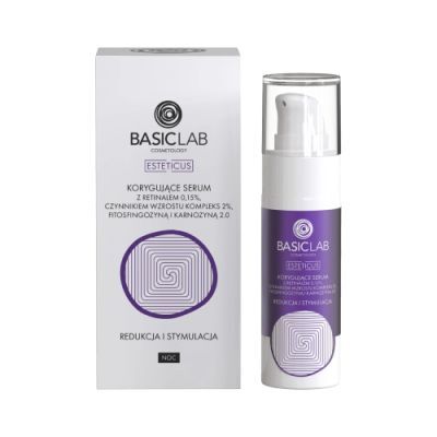 BASICLAB Esteticus Korygujące serum na noc Redukcja i Stymulacja, 30ml