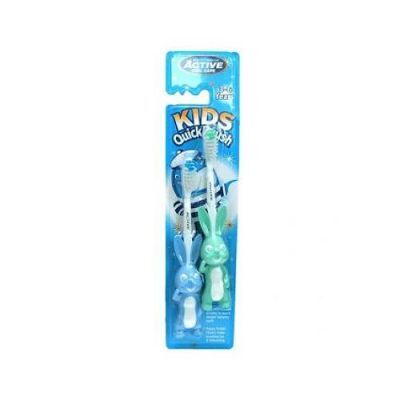 Beauty Formulas Active Oral Care Szczoteczka do zębów Kids Quick Królik 3-6 lat, 2szt niebieska i miętowa
