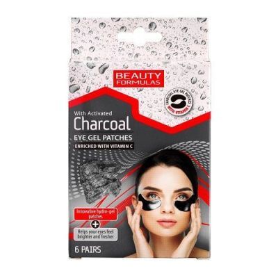 BEAUTY FORMULAS Charcoal Żelowe płatki pod oczy z aktywnym węglem, 6 par