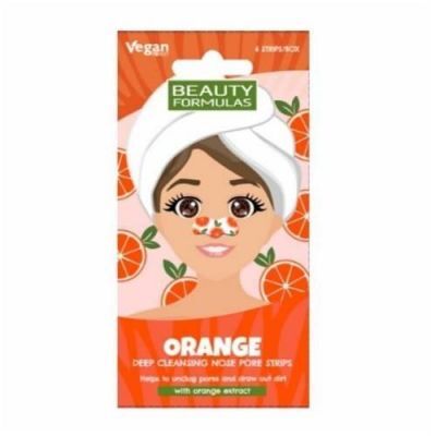 BEAUTY FORMULAS Głęboko oczyszczające paski na nos Pomarańcza, 6szt.