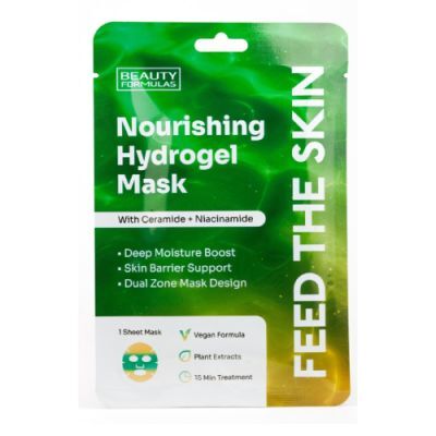 Beauty Formulas Maska odżywcza hydrożelowa z ceramidami i niacynamidem, 1 szt.