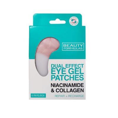 BEAUTY FORMULAS Żelowe płatki pod oczy niacynamid & kolagen, 6par.