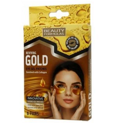 BEAUTY FORMULAS Złote żelowe płatki pod oczy, 6 sztuk