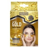 BEAUTY FORMULAS Złote żelowe płatki pod oczy, 6 sztuk