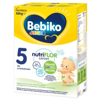 Bebiko Junior 5 NutriFlor Expert Odżywcza formuła na bazie mleka dla przedszkolaka, 550 g