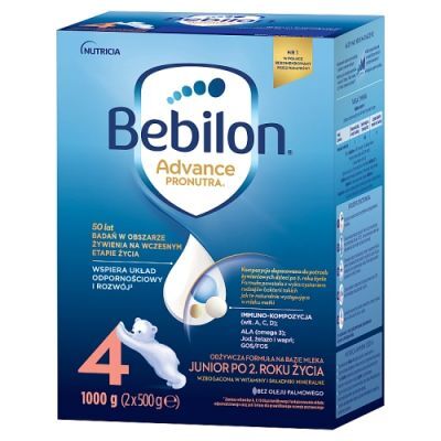 Bebilon 4 Pronutra Junior Formuła na bazie mleka po 2. roku życia, 1000 g (2 x 500 g)