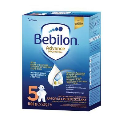 Bebilon 5 Advance Pronutra Junior Formuła na bazie mleka dla przedszkolaka, 1000 g (2 x 500 g) KRÓTKA DATA 5.08.2026