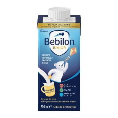 Bebilon Junior Gotowa do picia wzbogacona formuła na bazie mleka od 2. do 6. roku życia, 200 ml