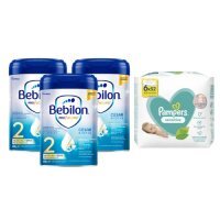 Bebilon Profutura Cesar Biotik 2 Mleko następne po 6. miesiącu, 3x800 g + Pampers Sensitive Chusteczki nawilżane, 6x52 szt.