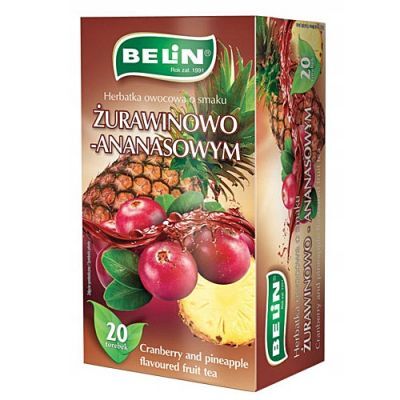 Belin Herbata owocowa o smaku żurawinowo-ananasowym, 20 x 2 g