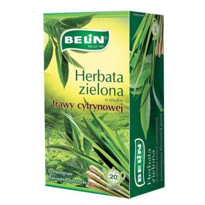 BELIN Herbata zielona o smaku trawy cytrynowej, 20 torebek