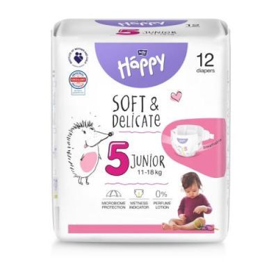 Bella Baby Happy Soft & Delicate Junior 5 Pieluszki 11-18kg, 12szt.