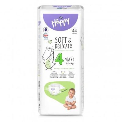 Bella Baby Happy Soft & Delicate Maxi 4 Pieluszki 8-14kg, 44szt.