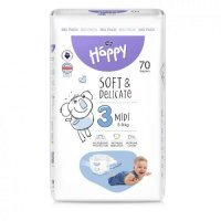 Bella Baby Happy Soft &amp; Delicate Midi 3 Pieluszki 5-9kg, 70szt.