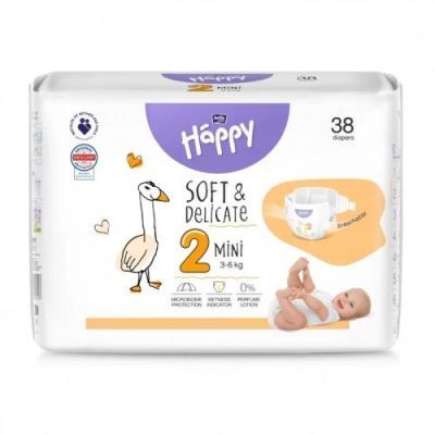 Bella Baby Happy Soft & Delicate Mini 2 Pieluszki 3-6kg, 38szt.
