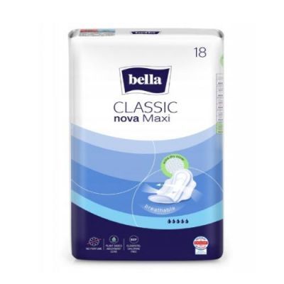 BELLA CLASSIC NOVA Podpaski ze skrzydełkami maxi, 18 sztuk