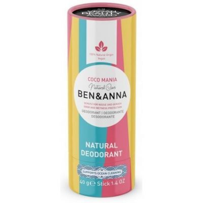 BEN & ANNA Naturalny dezodorant na bazie sody COCO MANIA sztyft kartonowy 40 g