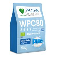 BeOrganic WPC 80 Koncentrat białka serwatkowego BIO w proszku PURE Bezsmakowe, 345 g