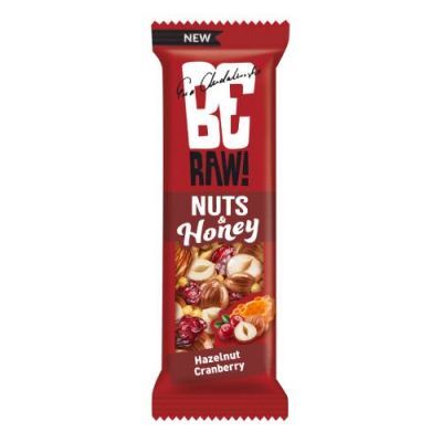 BeRaw Nuts&Honey baton żurawinowo - miodowy z orzechami laskowymi, 30 g