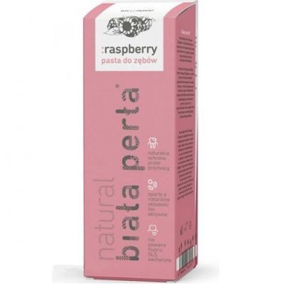 BIAŁA PERŁA Natural & white Raspberry pasta do zębów bez fluoru 75 ml