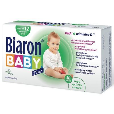 BIARON BABY 12 m+ od 1-go roku życia krople wyciskane z kapsułki 30 sztuk