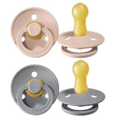 BIBS smoczek uspokajający 2-PACK CLOUD & BLUSH rozmiar M - 6m, kauczukowy