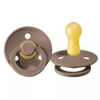 BIBS Smoczek uspokajający kauczukowy 6-18m Hevea Dark Oak M, 1 szt.
