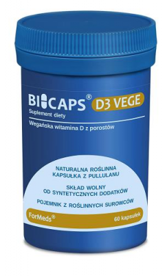 BICAPS D3 VEGE z porostów witamina D3 2000IU 60 kapsułek