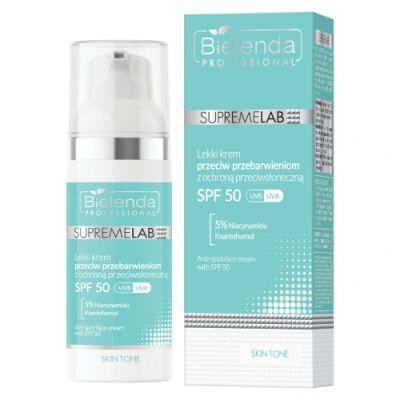 Bielenda Professional Supremelab SPF50 Lekki krem przeciw przebarwieniom z ochroną przeciwsłoneczną, 50 ml