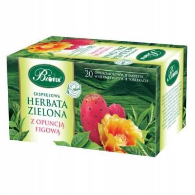 BiFix Ekspresowa herbata zielona z opuncją figową, 20x2g