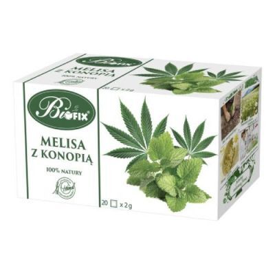 BiFix Herbatka ziołowa ekspresowa Melisa z konopią, 20 x 2g
