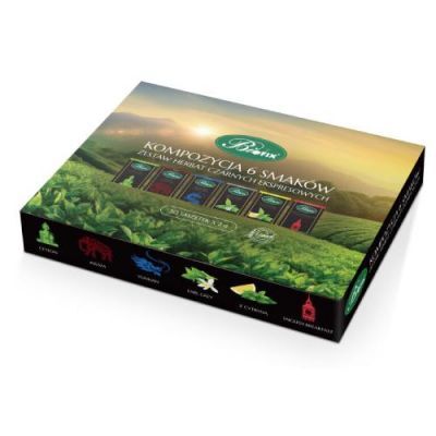 BiFix Zestaw herbat czarnych ekspresowych Kompozycja 6 smaków, 30x2g