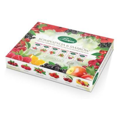 BiFix Zestaw herbatek owocowych ekspresowych Kompozycja 6 smaków, 30x2g