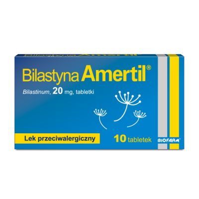 Bilastyna Amertil 20 mg, 10 tabletek - lek przeciwalergiczny