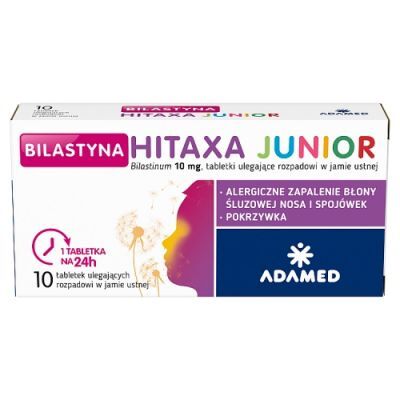 Bilastyna Hitaxa Junior 10 mg, 10 tabletek ulegających rozpadowi w jamie ustnej