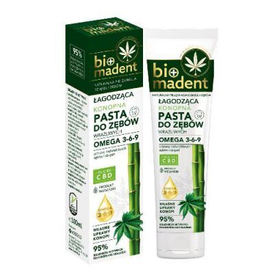 Bio Madent Łagodząca konopna pasta do zębów wrażliwych CBD omega 3-6-9, 100ml