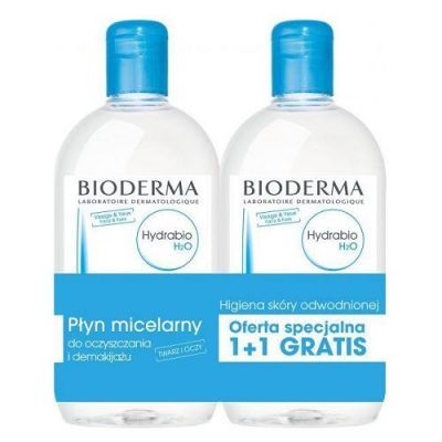 BIODERMA HYDRABIO H2O płyn micelarny 500 ml + 500 ml  DATA WAŻNOŚCI 31.12.2022