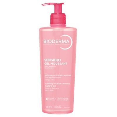 BIODERMA SENSIBIO GEL MOUSSANT Kojąco-łagodzący żel do mycia twarzy 500 ml