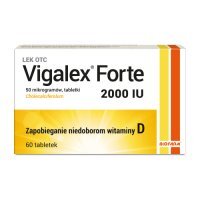 BIOFARM Vigalex Forte, Lek z witaminą D3 2000j.m., 60 tabletek