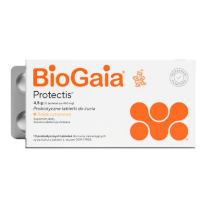 BioGaia Protectis o smaku cytrynowym, 10 tabl.