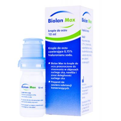 BIOLAN MAX 0,15% krople do oczu 10 ml