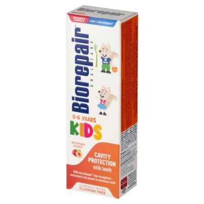 Biorepair Kids Pasta do mycia zębów dla dzieci 0-6 lat Brzoskwinia, 50 ml