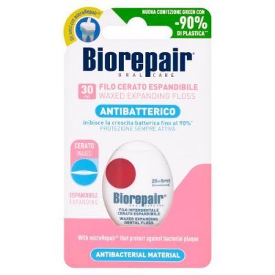 Biorepair Pęczniejąca woskowana nić dentystyczna, 30 m