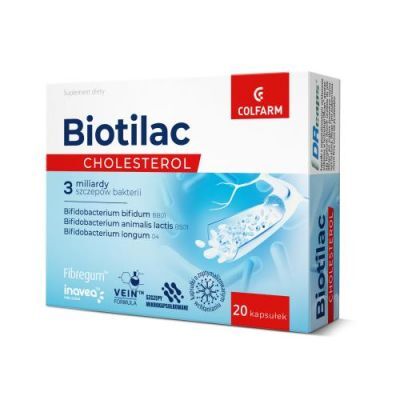 Biotilac probiotyk Cholesterol , 20 kaps.  KRÓTKA DATA 28.02.2026
