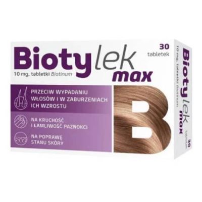 Biotylek MAX -  Lek z biotyną 10 mg  30 tabl.