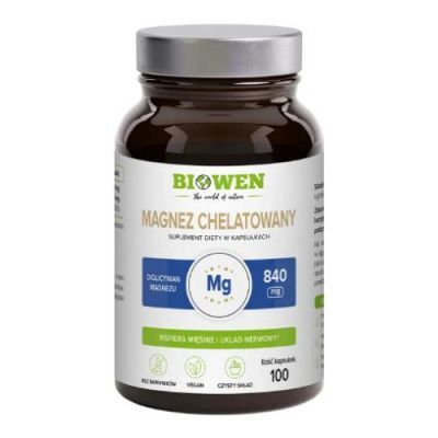Biowen Magnez chelatowany (diglicynian magnezu) 840 mg, 100 kaps.