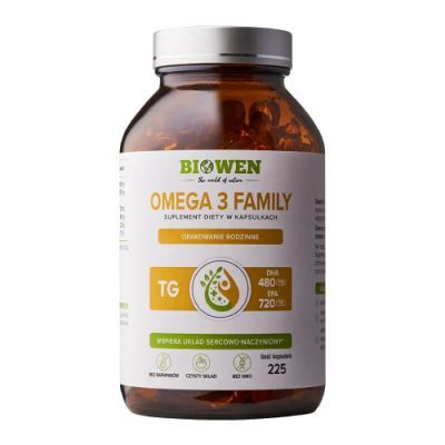 Biowen Omega 3 Family TG Kwasy omega 3, 225 kapsułek