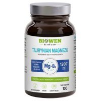 Biowen Taurynian magnezu z witaminą B6 (P-5-P), 100 kaps.
