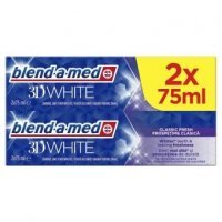 BLEND-A-MED 3D WHITE CLASSIC FRESH Pasta do zębów 2x75ml