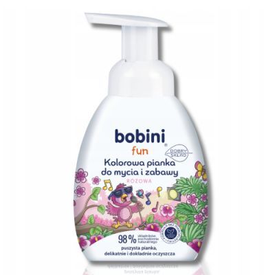 Bobini Fun Kolorowa pianka do mycia i zabawy różowa, 300 ml